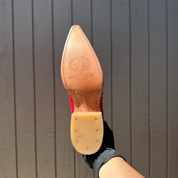 #20 Red Ostrich Finish Boot - Picture 3 of 5